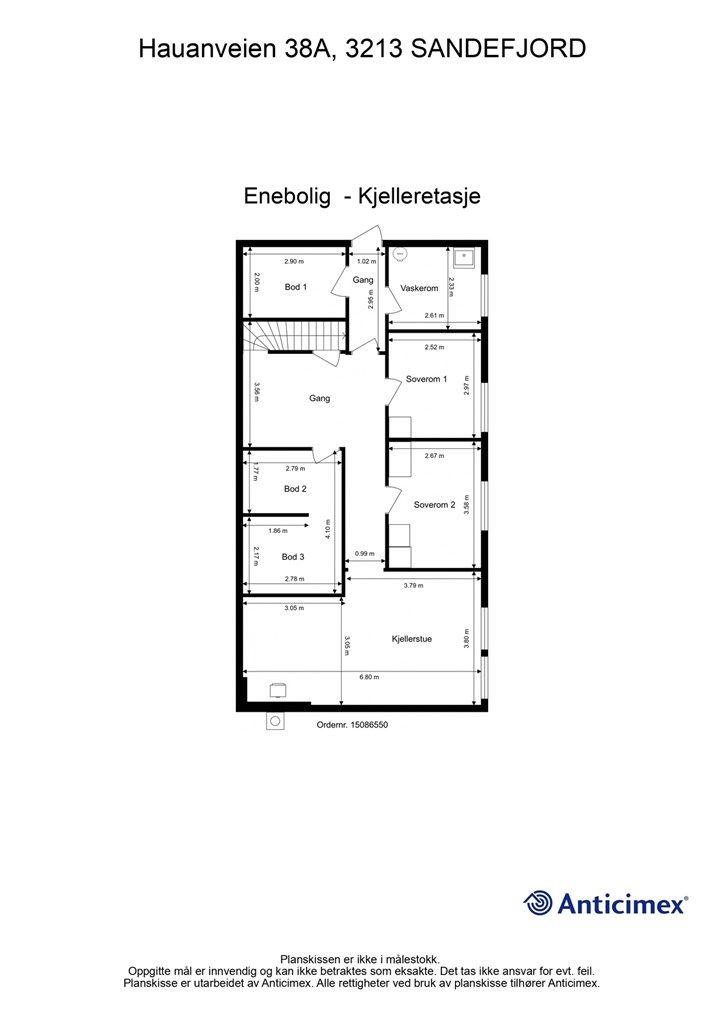 Plantegning Kjelleretasje