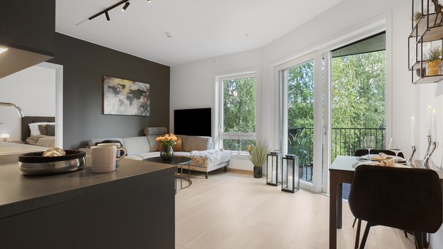 Leiligheten er utstyrt med balansert ventilasjon for et sunt og godt inneklima.
