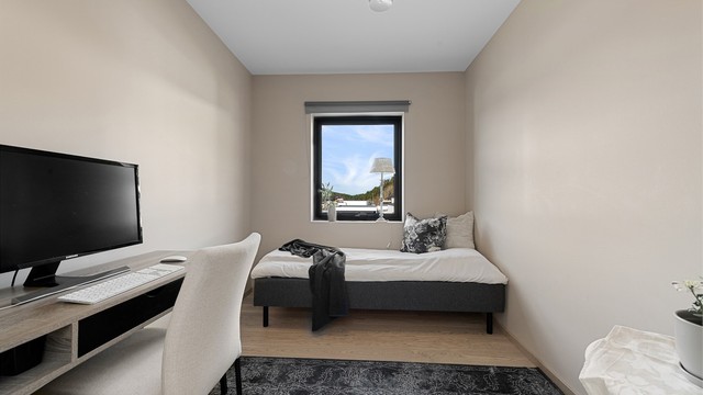 Det andre soverommet på 7 m² passer utmerket som barnerom, gjesterom eller kontor