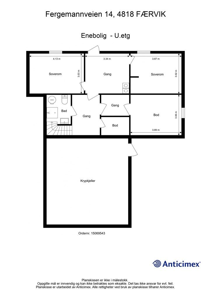 Plantegning 
 U.etasje