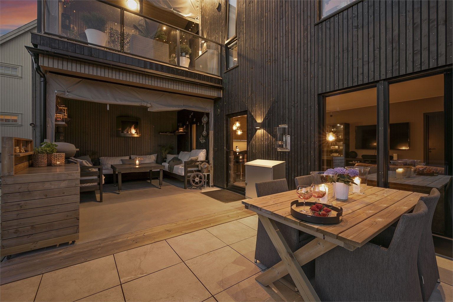 Flotte uteområder som ligger mot sør-vest.