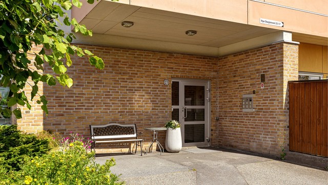 Felles inngangsparti med adkomst til trappeoppgang og heis.