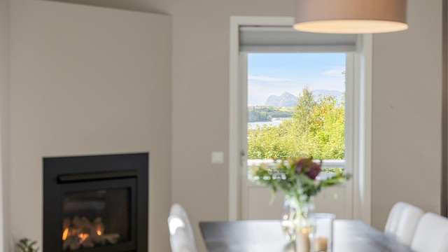 Flott utsikt fra spisestuen vestover