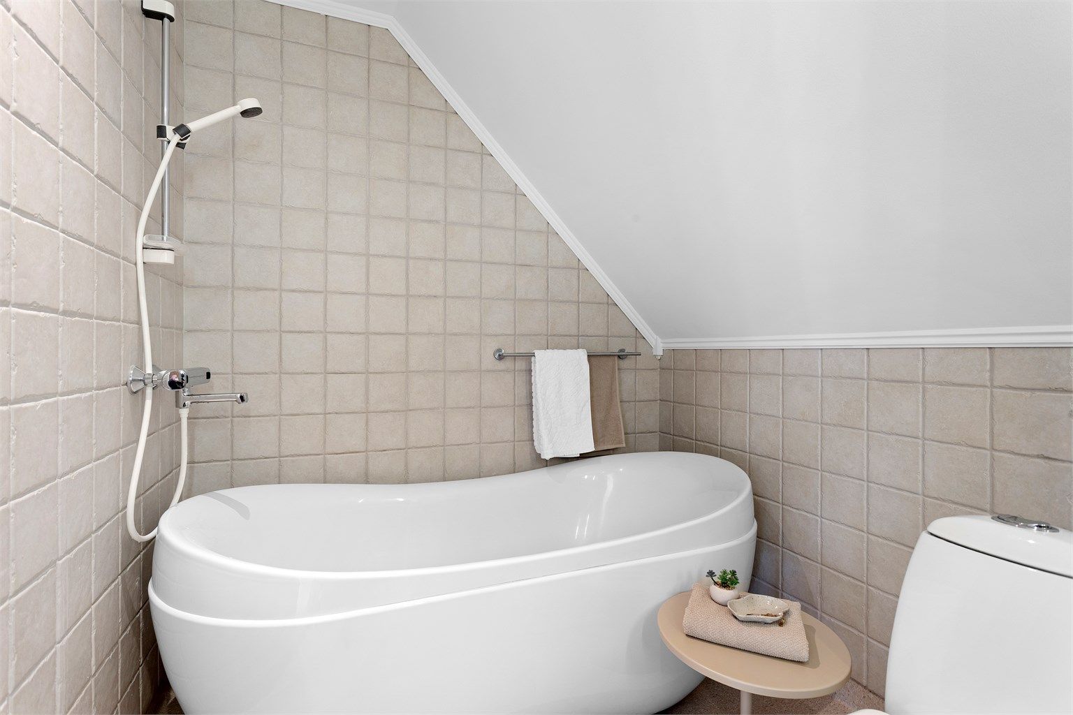 Badekar med vegghengt badekararmatur