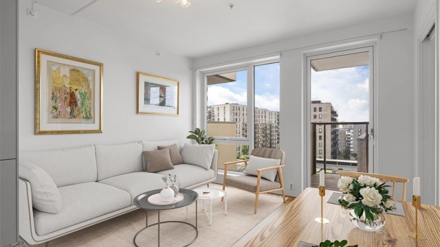 Velkommen til Nycoveien 6 - En lekker og moderne selveid leilighet fra 2021 i et attraktivt boligområde på Storo/Nydalen (digital styling)