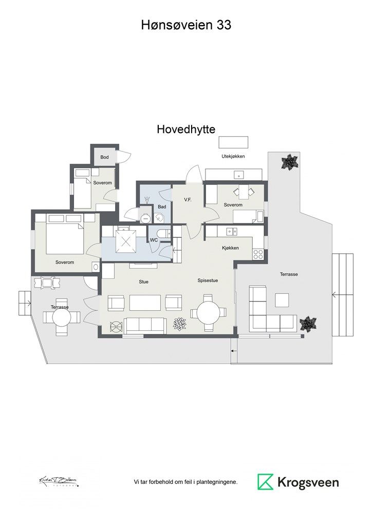 Planskisse hovedhytte