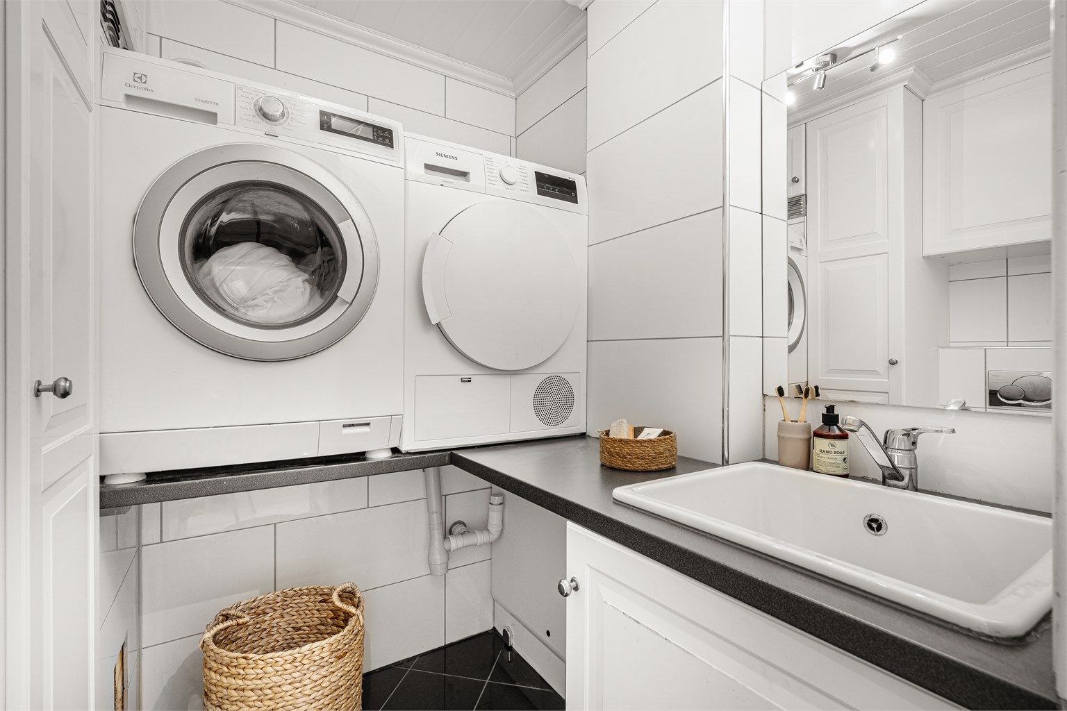 Praktisk med eget separat vaskerom