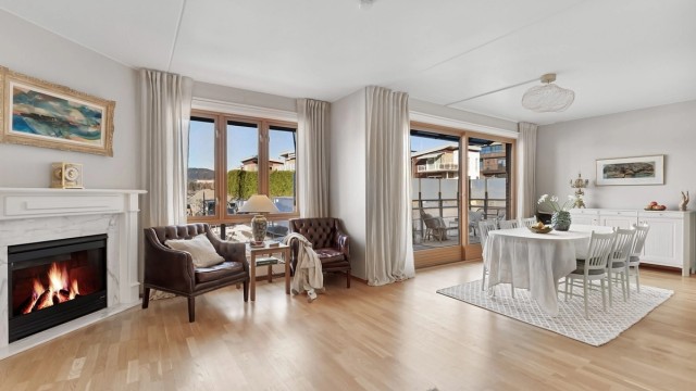 Koselig gasspeis i stuen som gir både varme og hygge