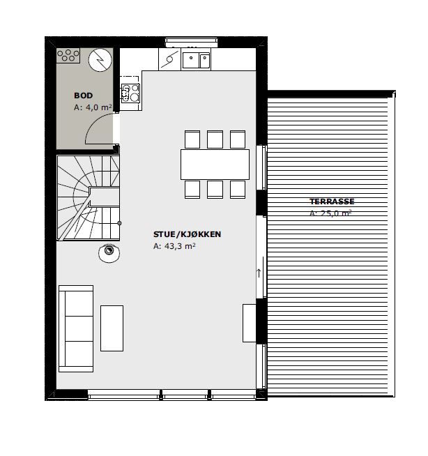 Planskisse av boligene, 2. etg
