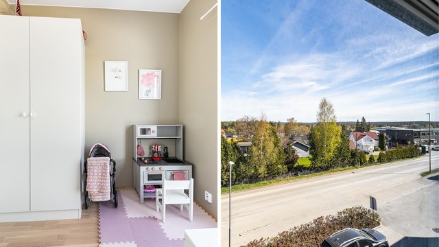 To av soverommene har vindu mot nord og utsikt langt inn over det skogkledde landskapet.