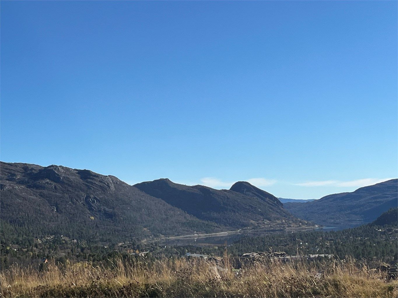 Utsikten mot Hartevann og Hartevassnutane.