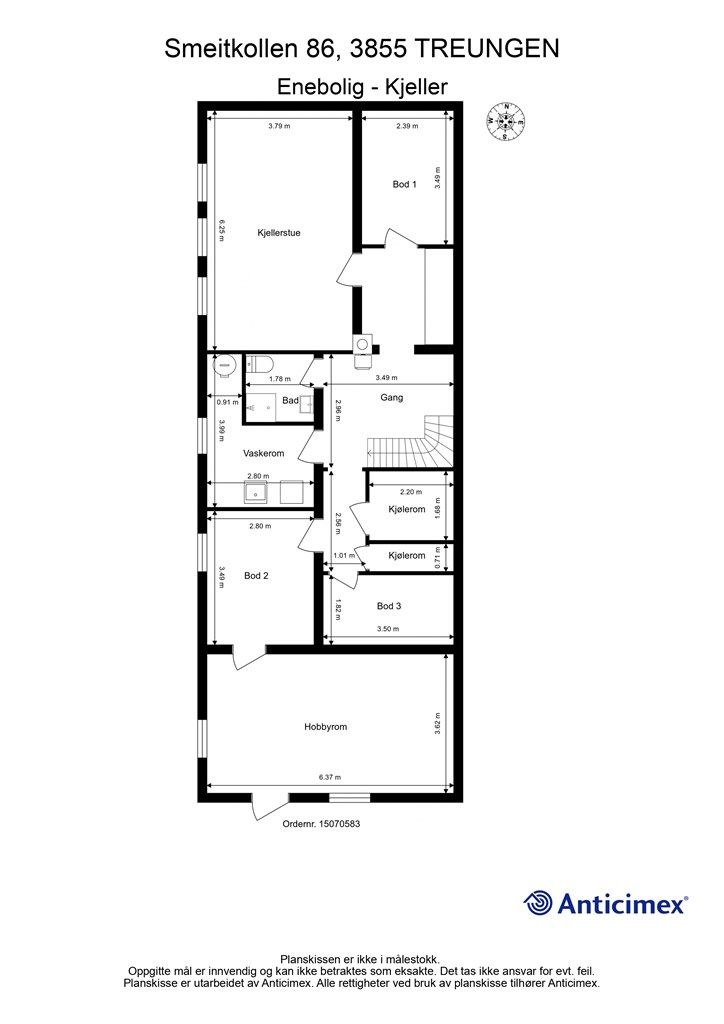 Plantegning kjeller.