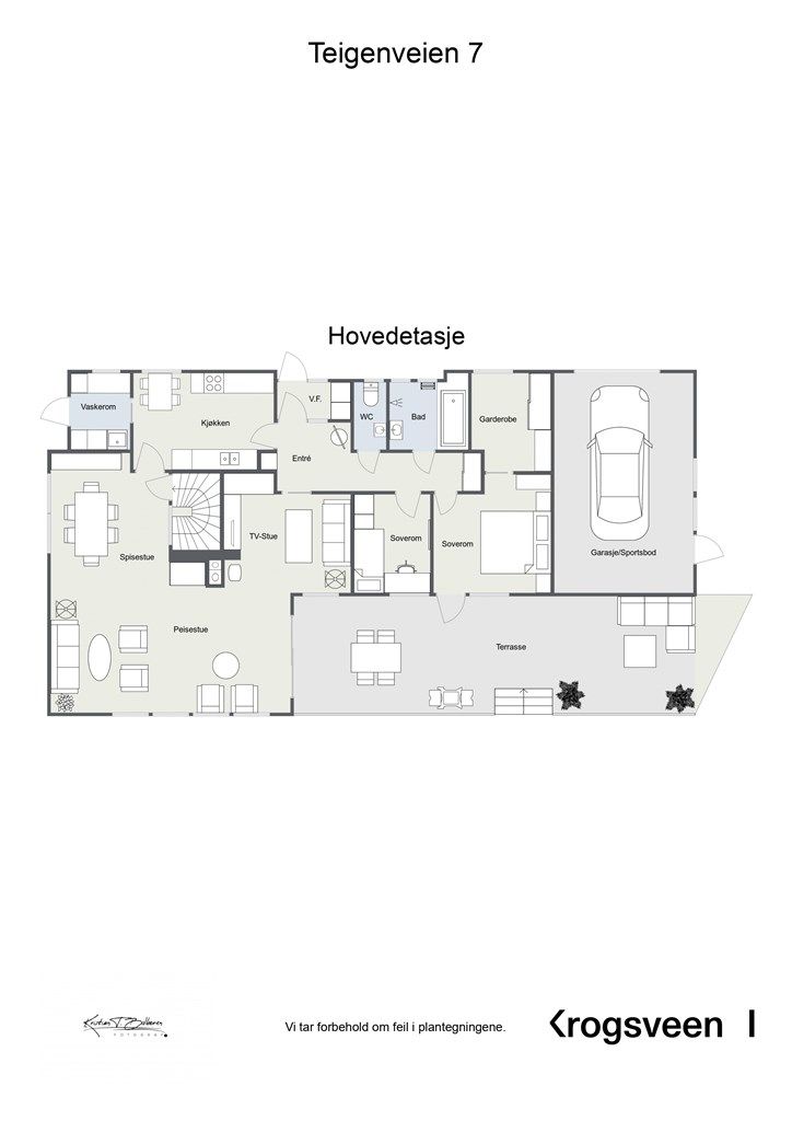 Planskisse - Hovedetasje.