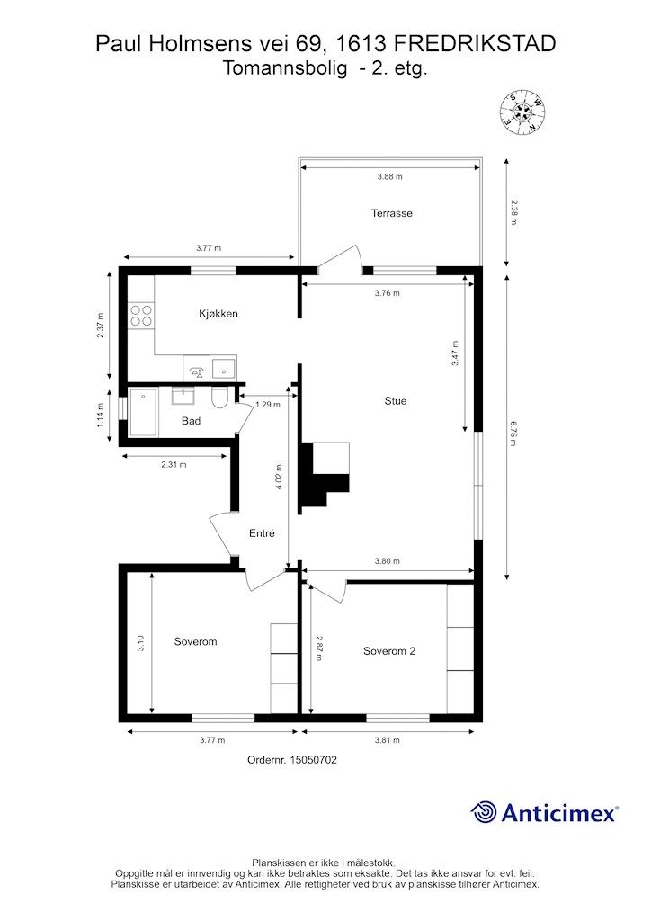 Leiligheten disponerer også tre kjellerboder. Felles vaskerom inngår også i kjelleren.