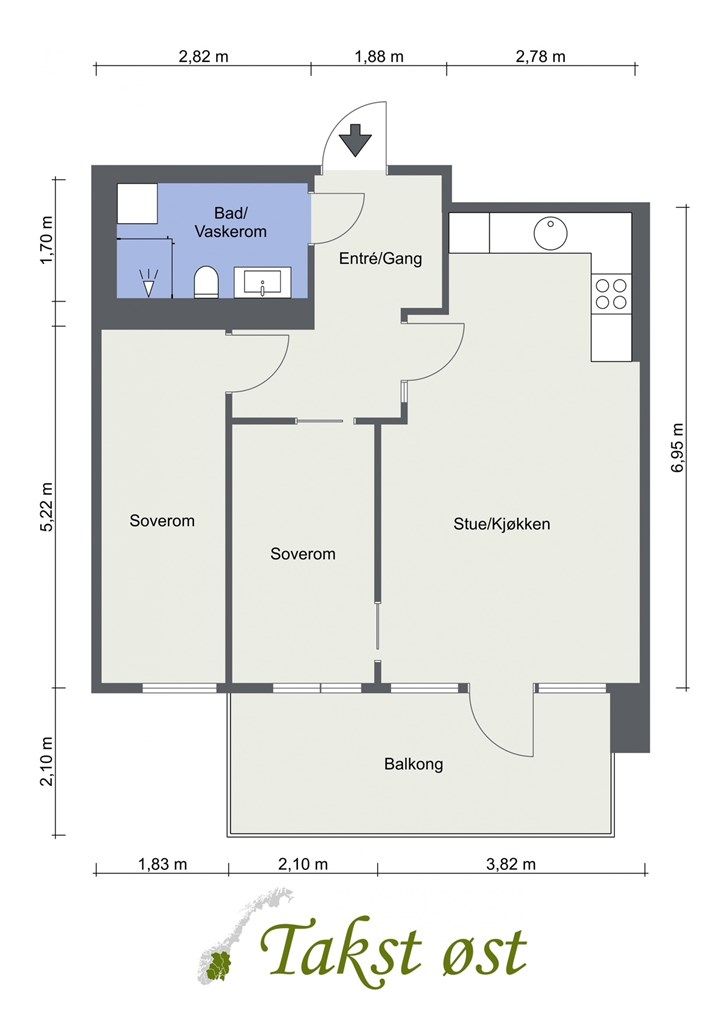 Målsatt plantegning
