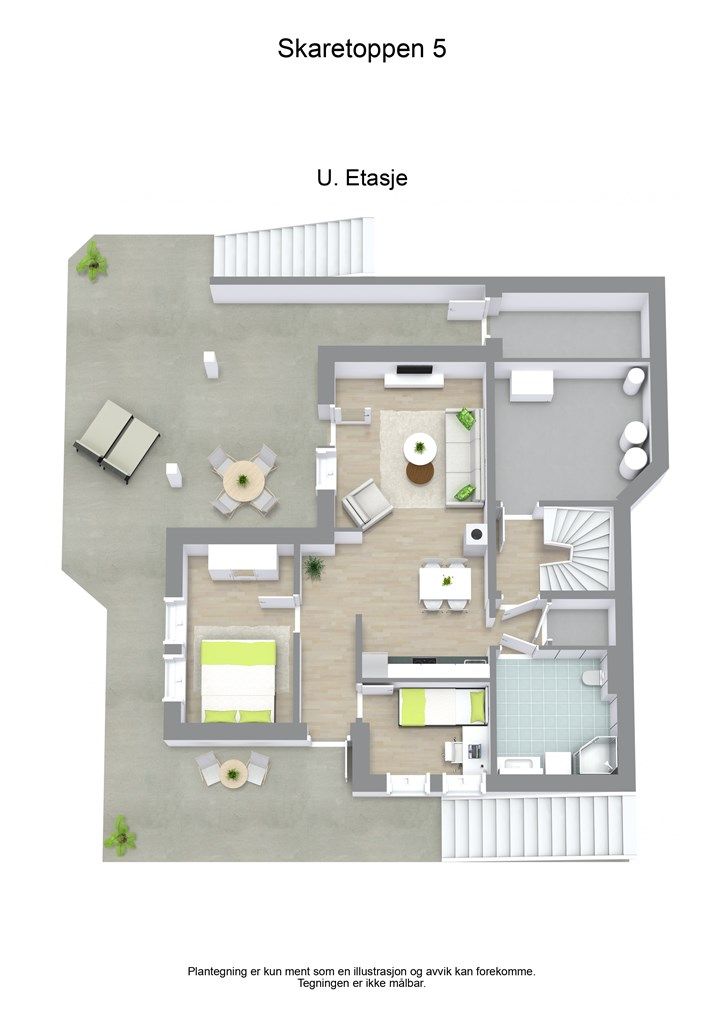 3 D plantegning underetasje
