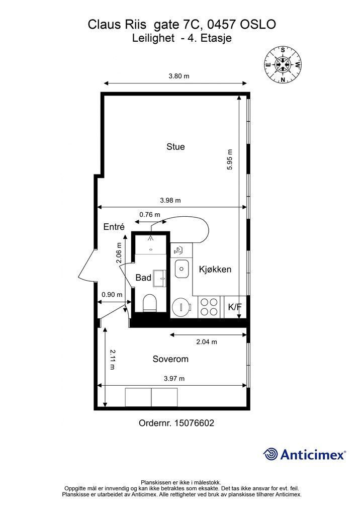 Plantegning 4. etasje. 