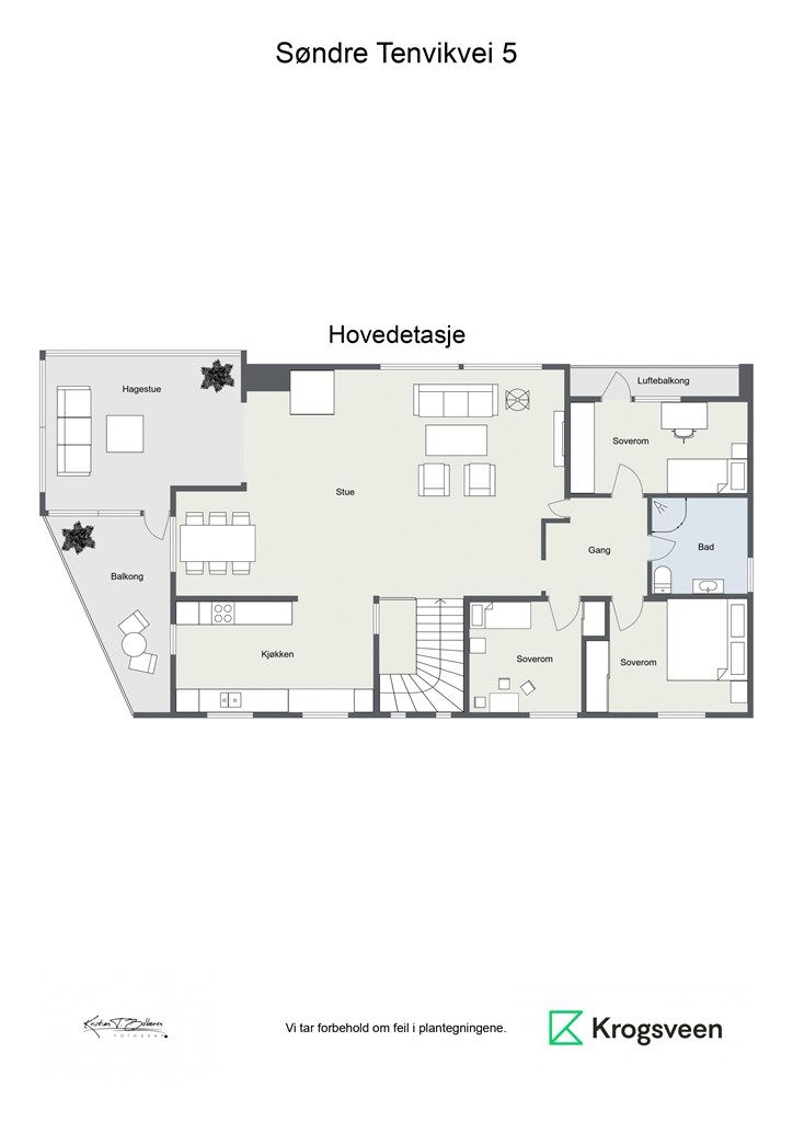 Planskisse hovedetasje. 