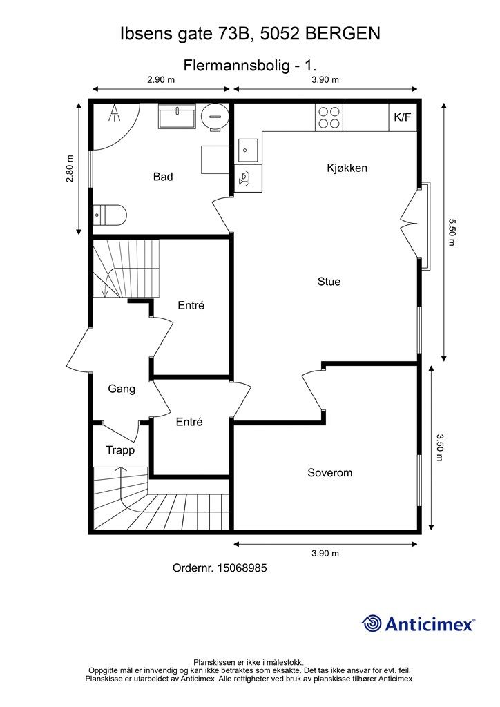 Plantegning 1 etasje. 