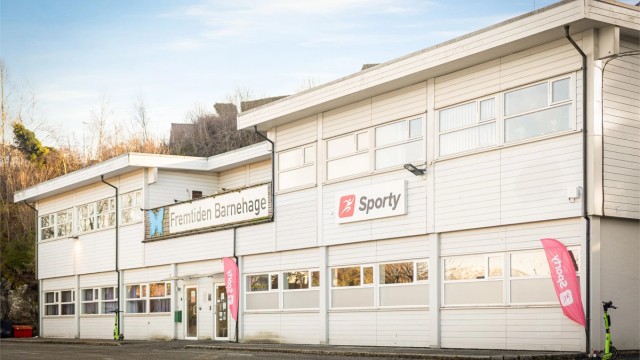 I samme bygg som Fremtiden barnehage ligger også treningssenteret Sporty.