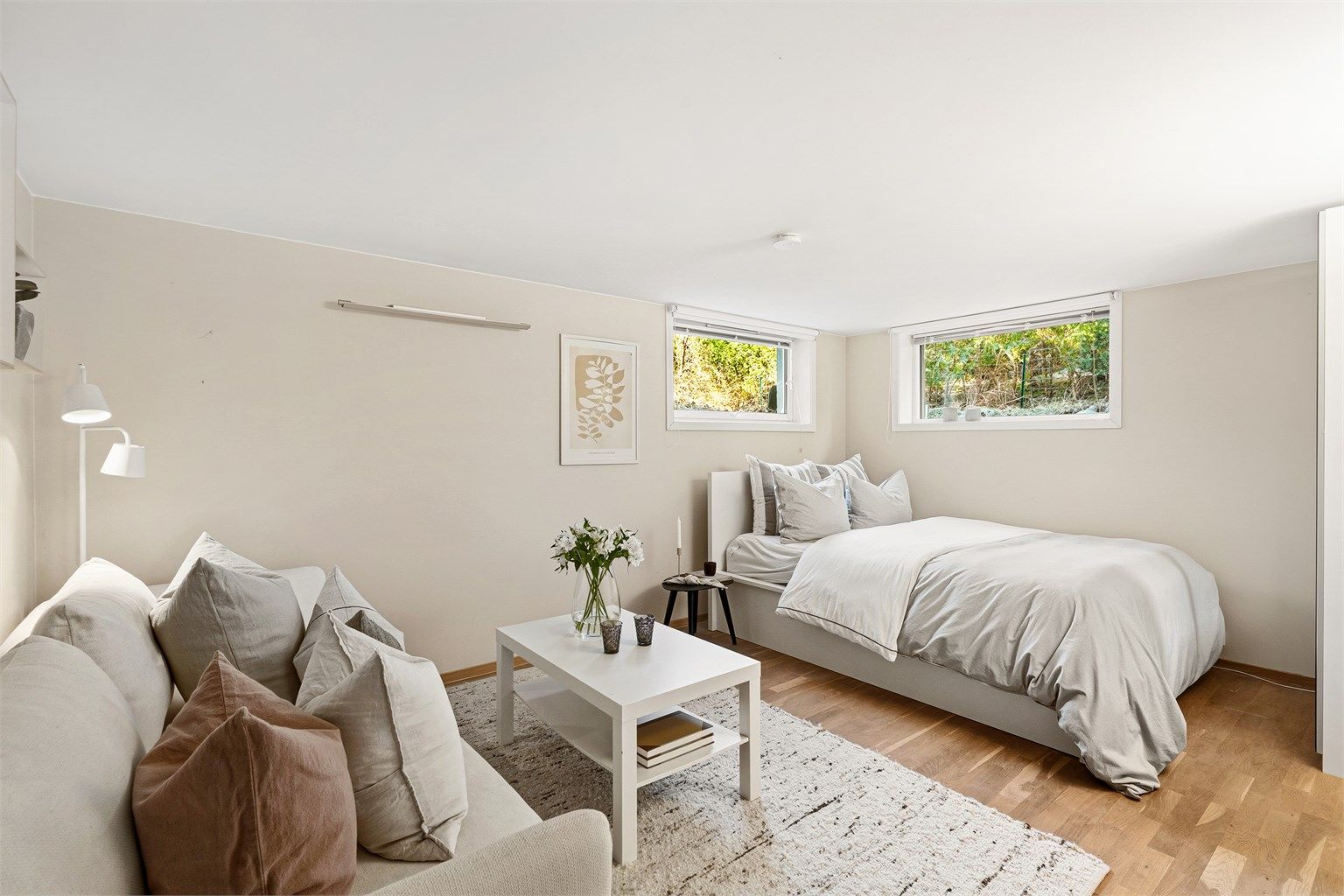 Soverom i underetasje - ikke søkt om godkjent for varig opphold.