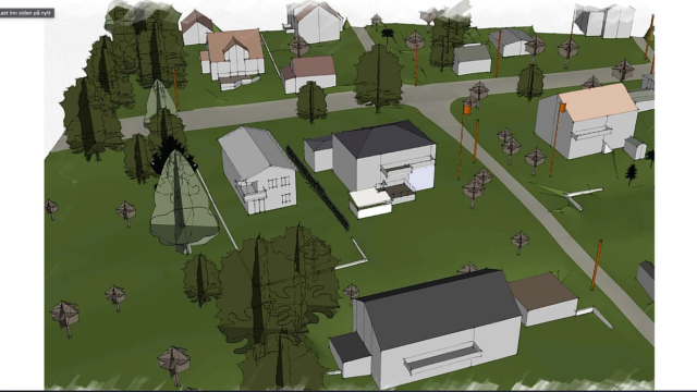 Illustrasjon av hus som skal bygges på nabotomt