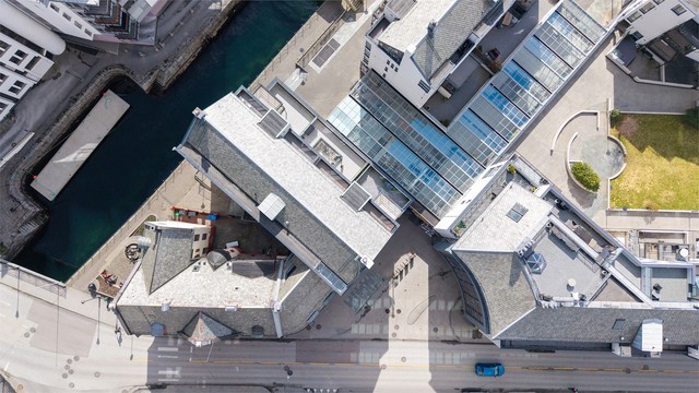 Dronebilde av sameiet i Torghallen sett fra fugleperspektiv