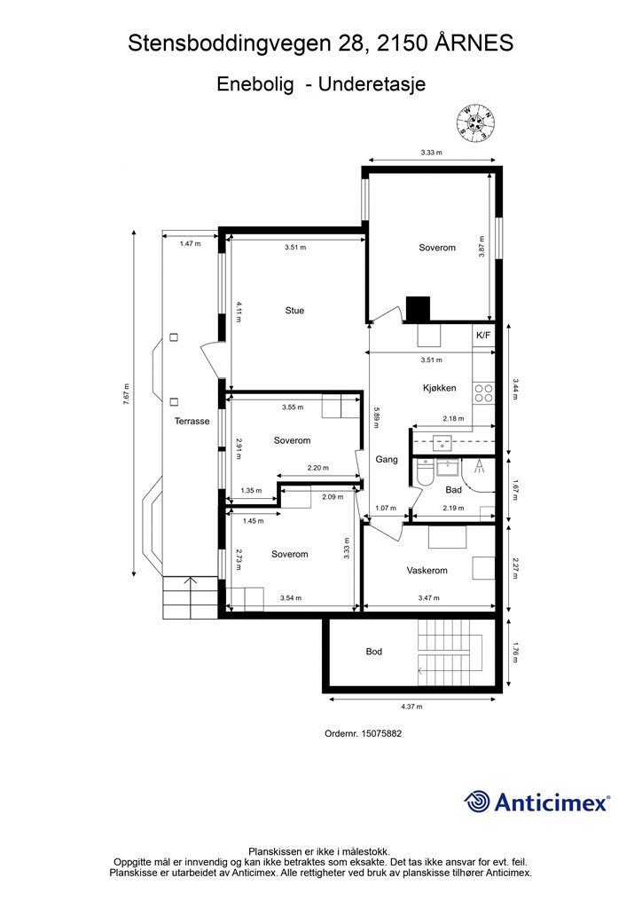 Plantegning - utleiedelen.