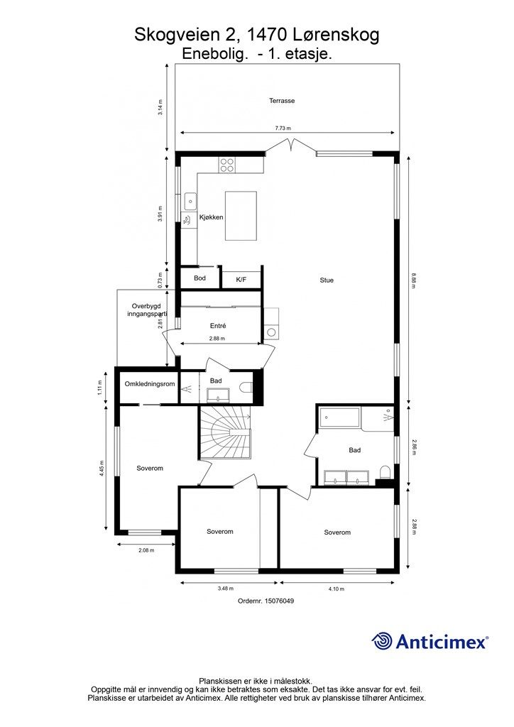 Her er plantegning for 1.etasje! Velkommen inn.
