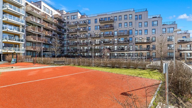 Fellesarealene er tilrettelagt for både lek og rekreasjon for beboerne.