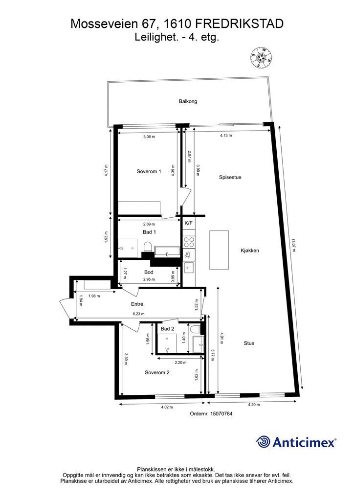 Kjellerbod disponeres også av leiligheten.