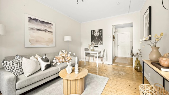 Leiligheten har utmerket beliggenhet på populære Bislett, med nærhet til alt man måtte trenge i hverdagen. Foto: Marit Andersen.