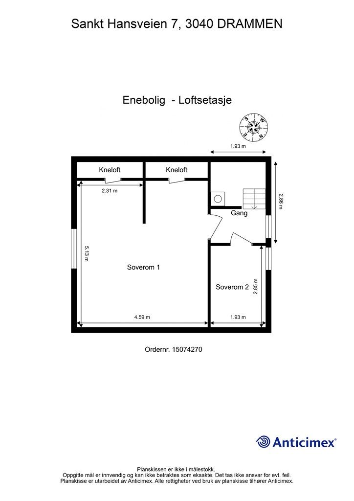 Plantegning - Loftsetasje