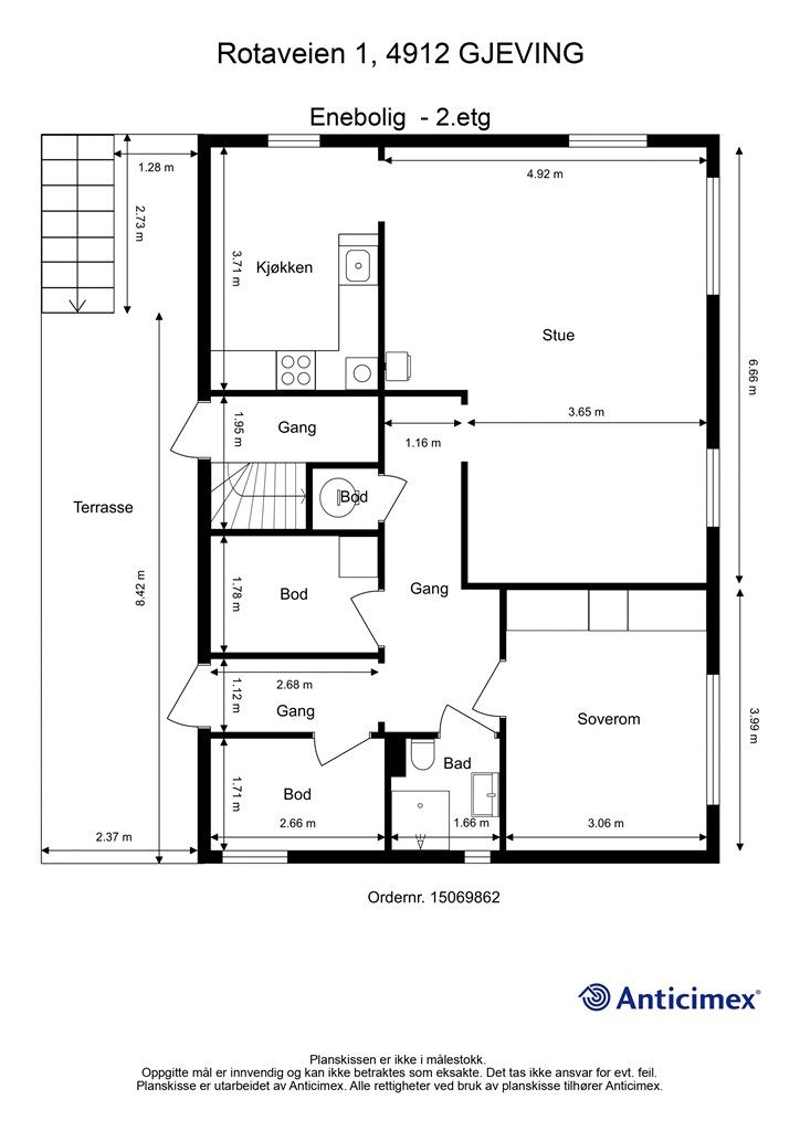 Plantegning Enebolig - 2.etasje