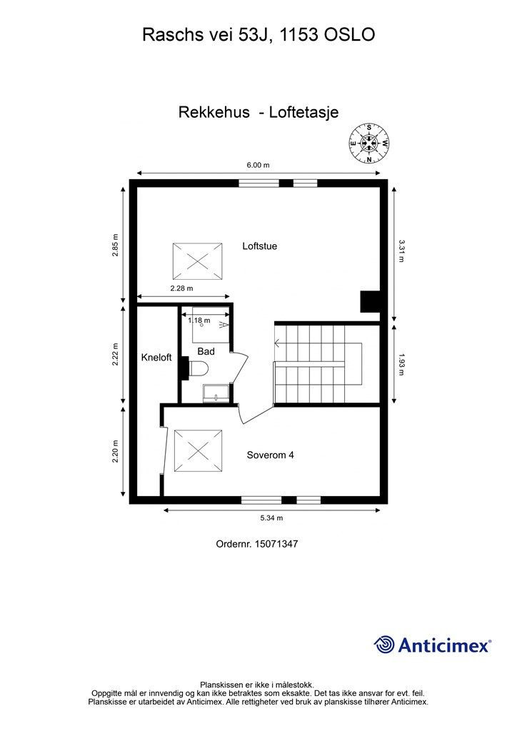 Plantegning loftetasje