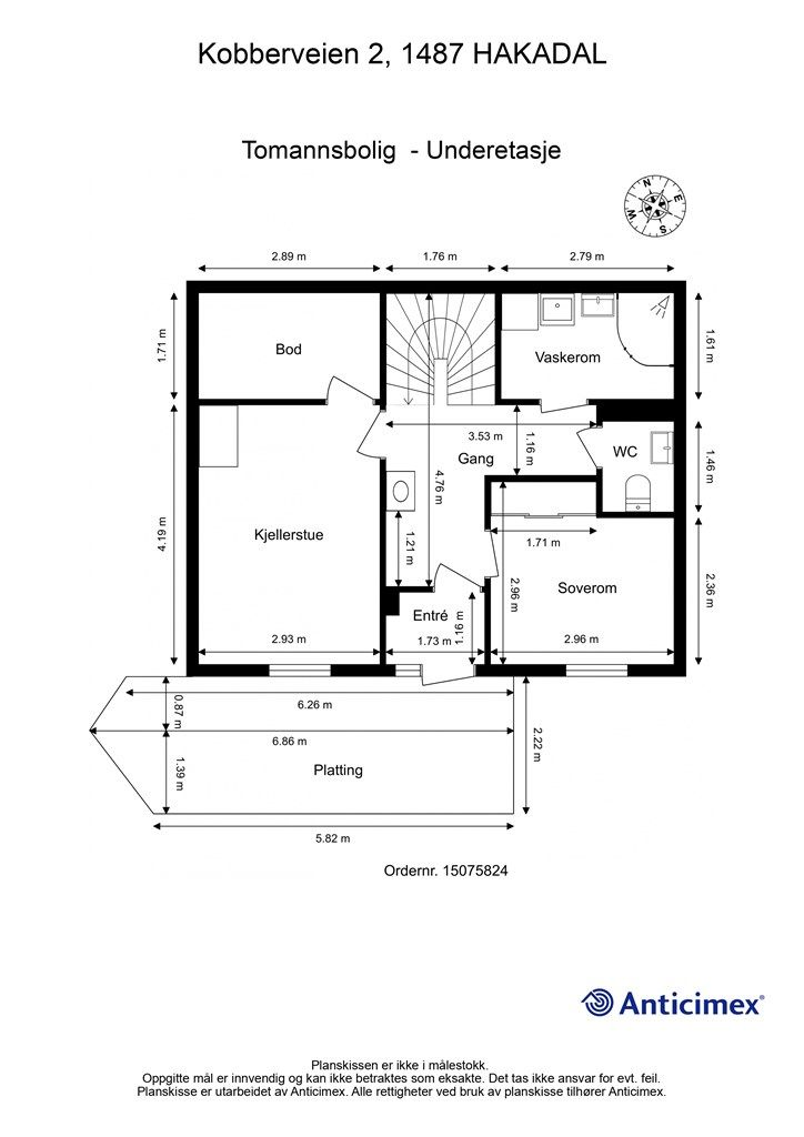 Plantegning av underetasjen