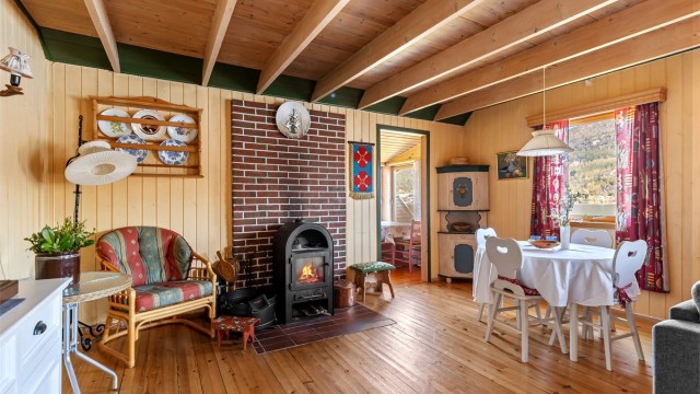 En peisovn sørger for ekstra varme og hygge på kjølige dager.