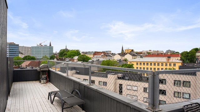 Flott utsyn utover byen.