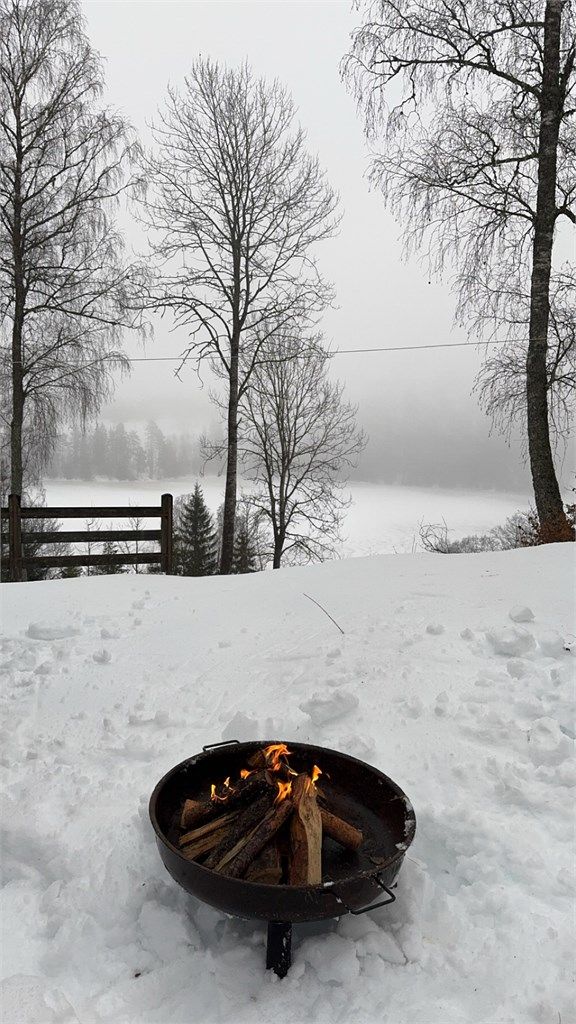Bålpannen er mye brukt om vinteren.