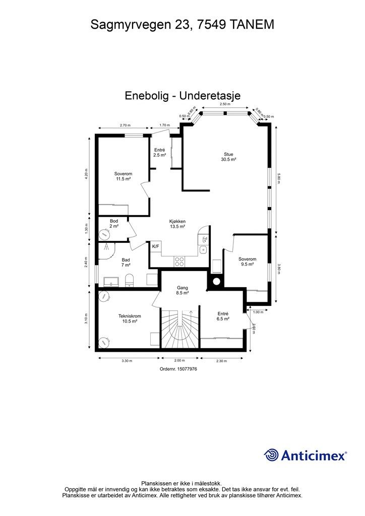 Planskisse underetasje. 