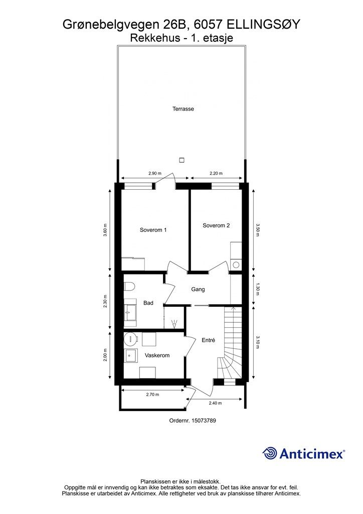 Målsatt plantegning 1. etasje