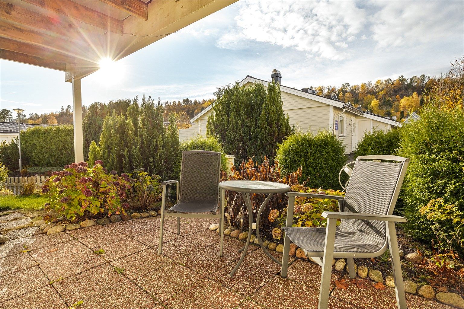 Plattingen har sol utover ettermiddagen og kvelden.