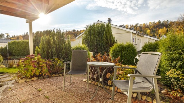 Plattingen har sol utover ettermiddagen og kvelden.