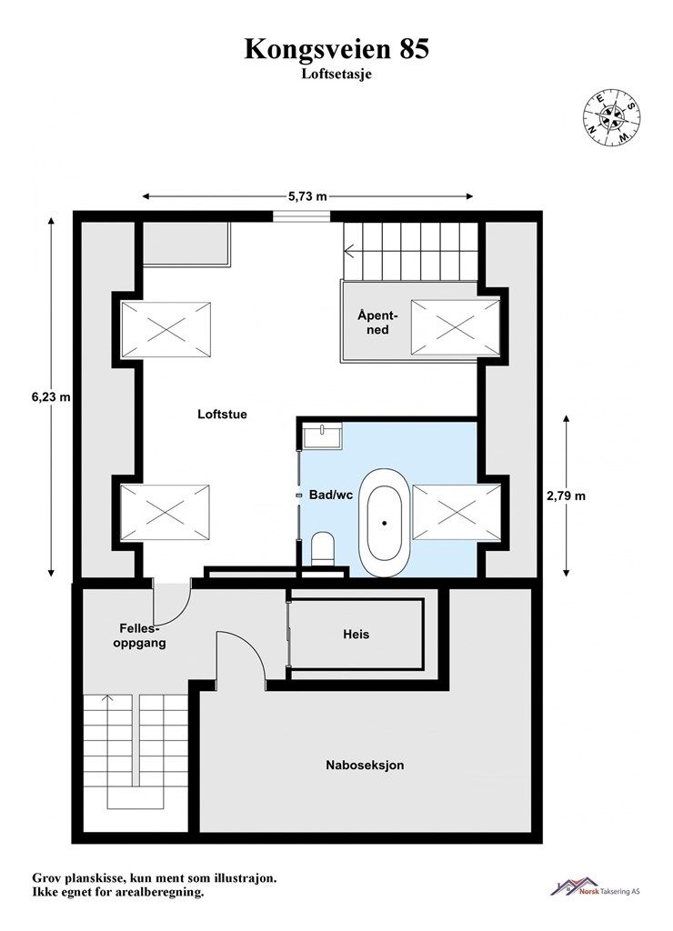 Plantegning loftetasjen