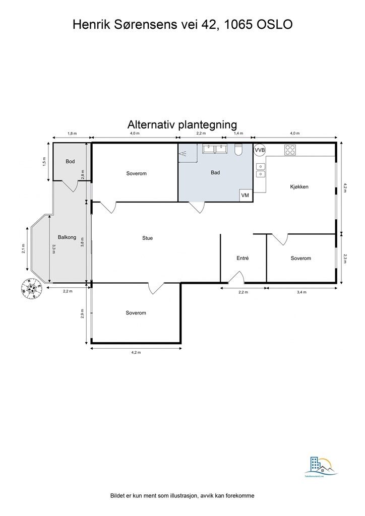 Alternativ plantegning- bad slått sammen.