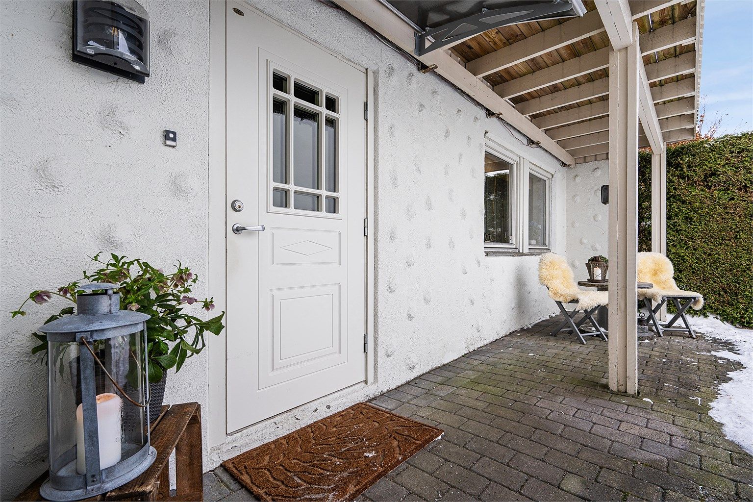 Hyggelig inngangsparti. 