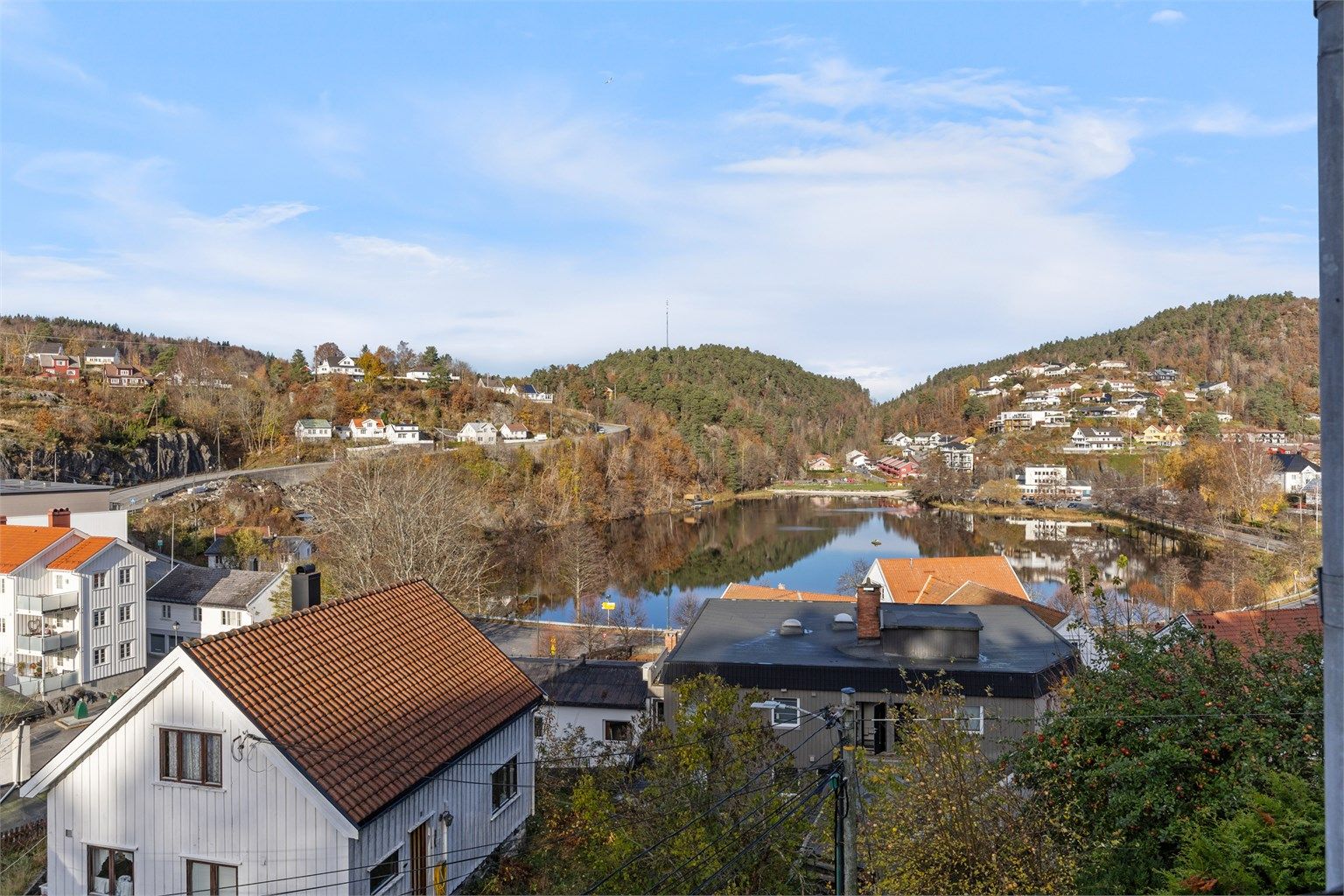 Fantastisk utsikt til Tjenna.