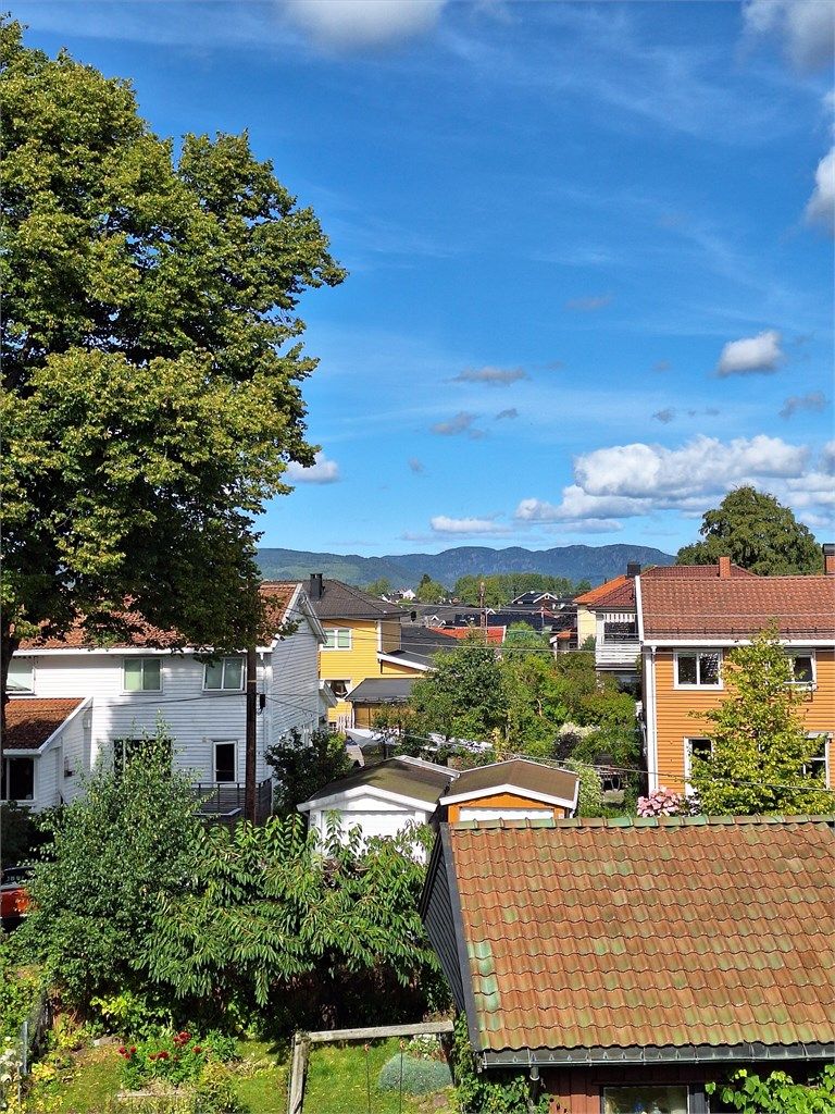 Utsikt mot Maridalsalpene fra takterrassen (selgers eget bilde)
