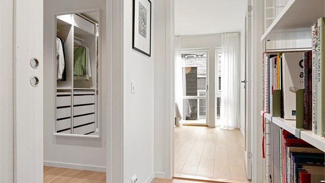 Gangen i andre etasje knytter sammen soverom, bad og garderobe