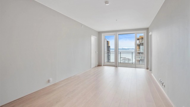 Fra stuen har man flott utsikt mot Trondheimsfjorden!